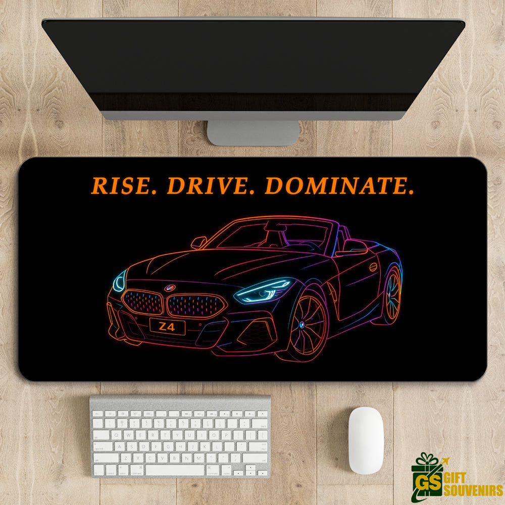 Rise. Drive. Dominate. – BMW Z4 Neon Desk Pad | Desk Mat