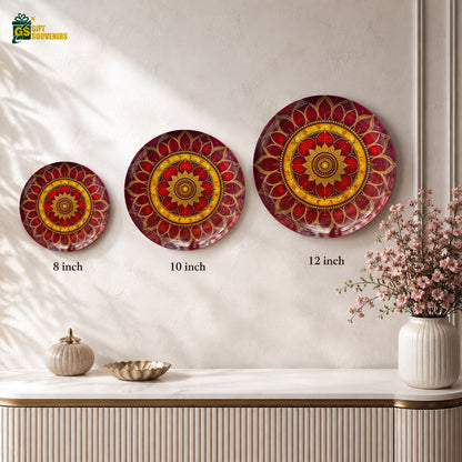 Indian heritage art ceramic wall plate souvenir with premium gift box and intricate mandala artwork