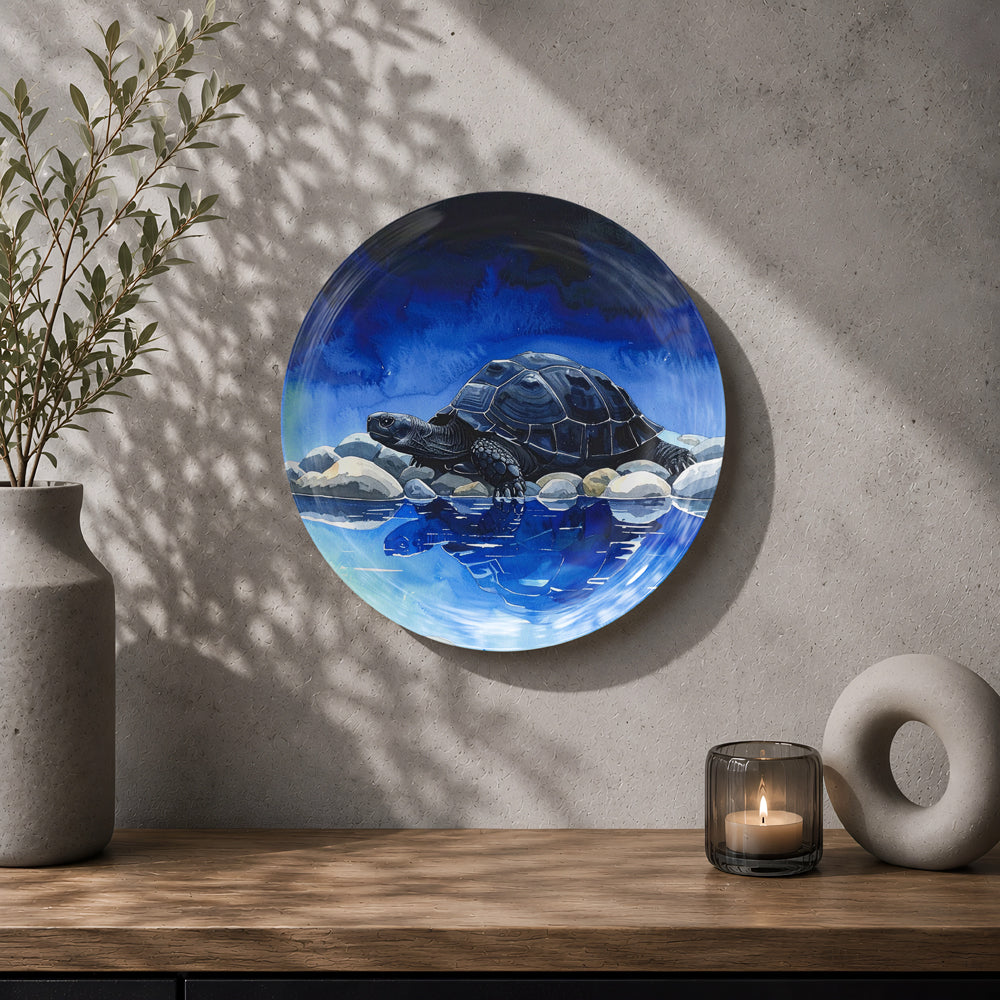 Premium ceramic tortoise wall plate inspired by Vaastu and Feng Shui, packaged in a gift box