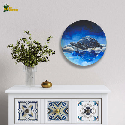 Blue tortoise wall art inspired by Vaastu Shastra for positive energy