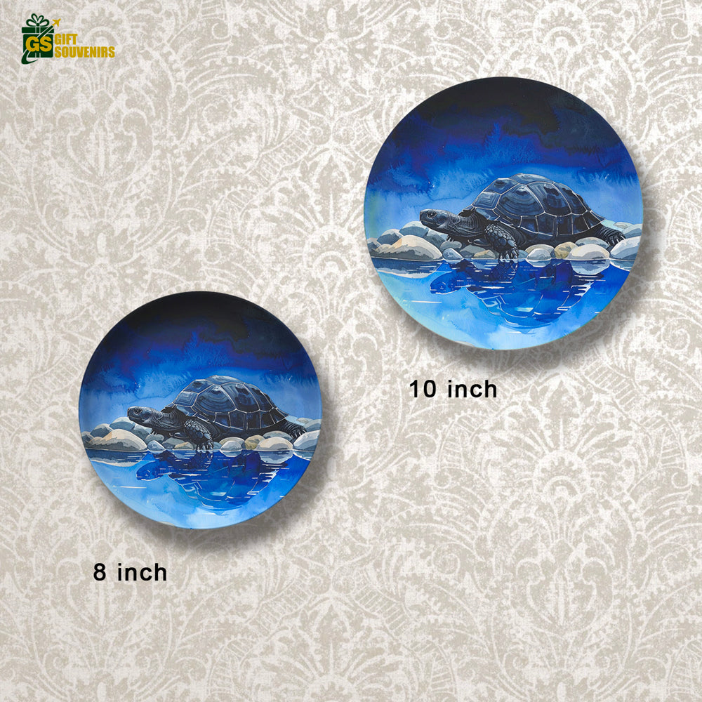 Auspicious tortoise art plate bringing harmony and protection