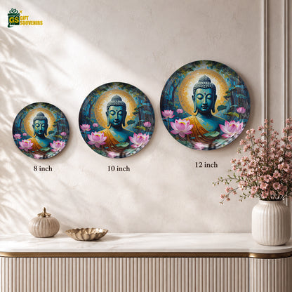 Ethereal Calm decorative Vaastu ceramic wall plate displayed with a premium gift box