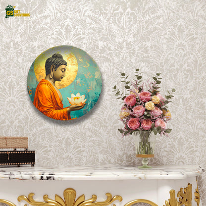 Premium ceramic Buddha wall art symbolizing peace and purity