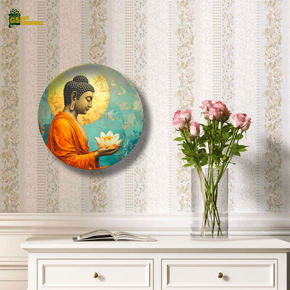 Spiritual Vaastu Buddha wall décor printed on premium ceramic
