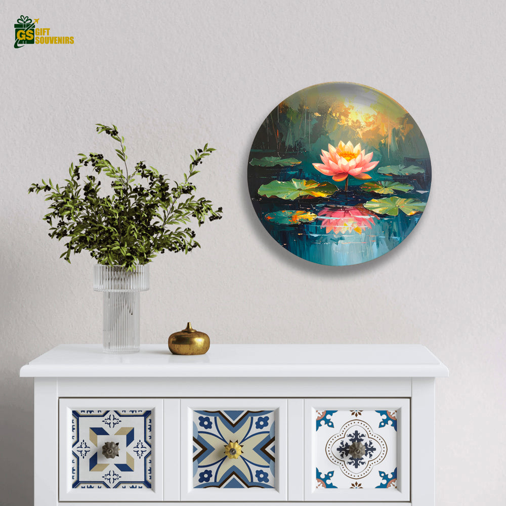 Peaceful lotus wall plate for calm and elegant home décor