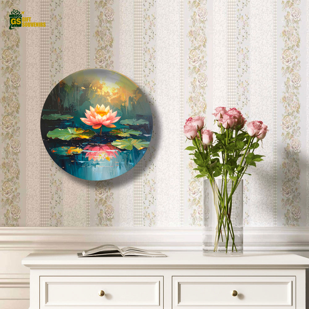 Lotus reflection wall art symbolizing purity and serenity