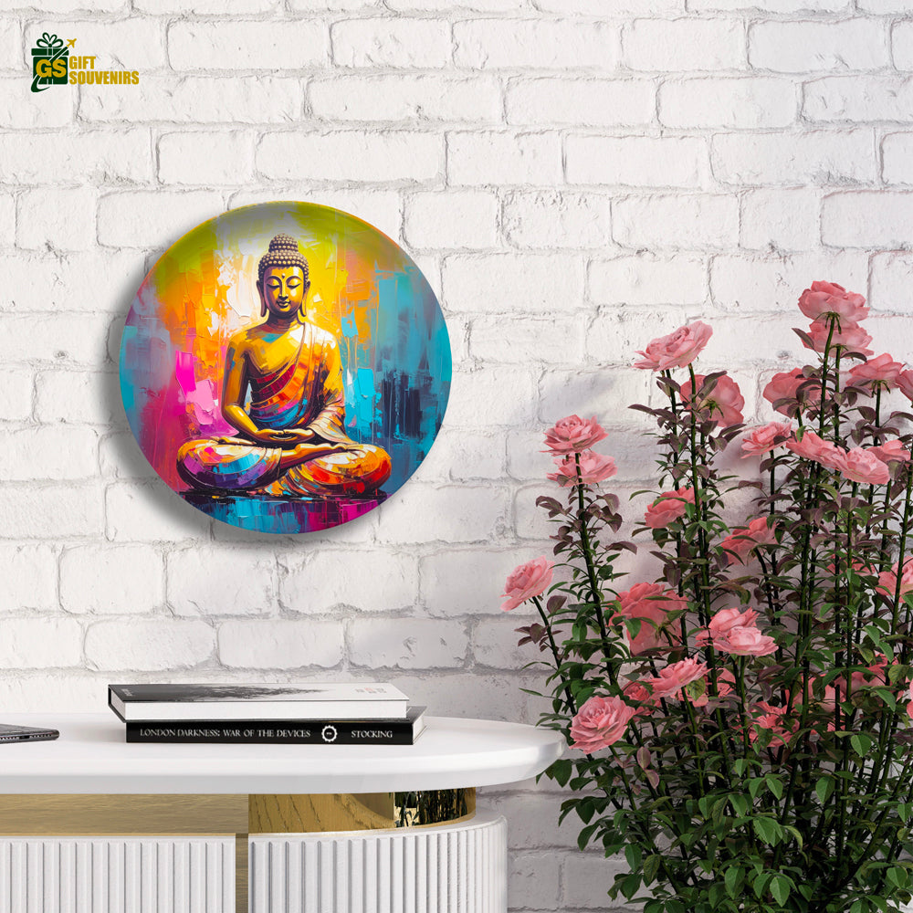 Abstract Buddha art printed on premium ceramic plate