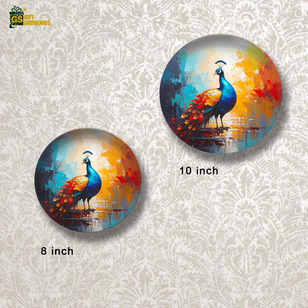 Contemporary peacock wall art symbolizing beauty and grace