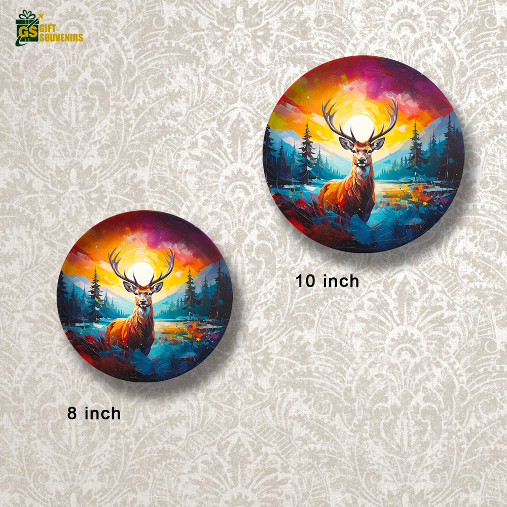 Abstract wildlife wall plate for modern home décor
