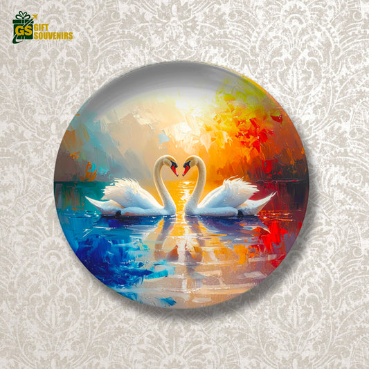 Romantic swan wall décor symbolizing love and unity