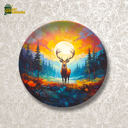 Colorful deer wall décor symbolizing strength and balance