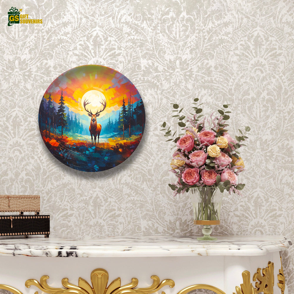 Deer wall plate printed on premium ceramic material