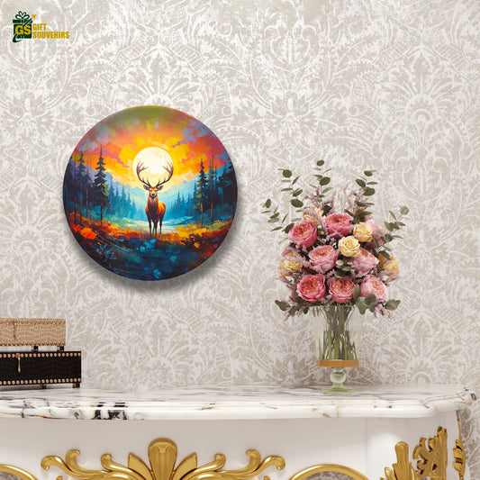 Deer wall plate printed on premium ceramic material