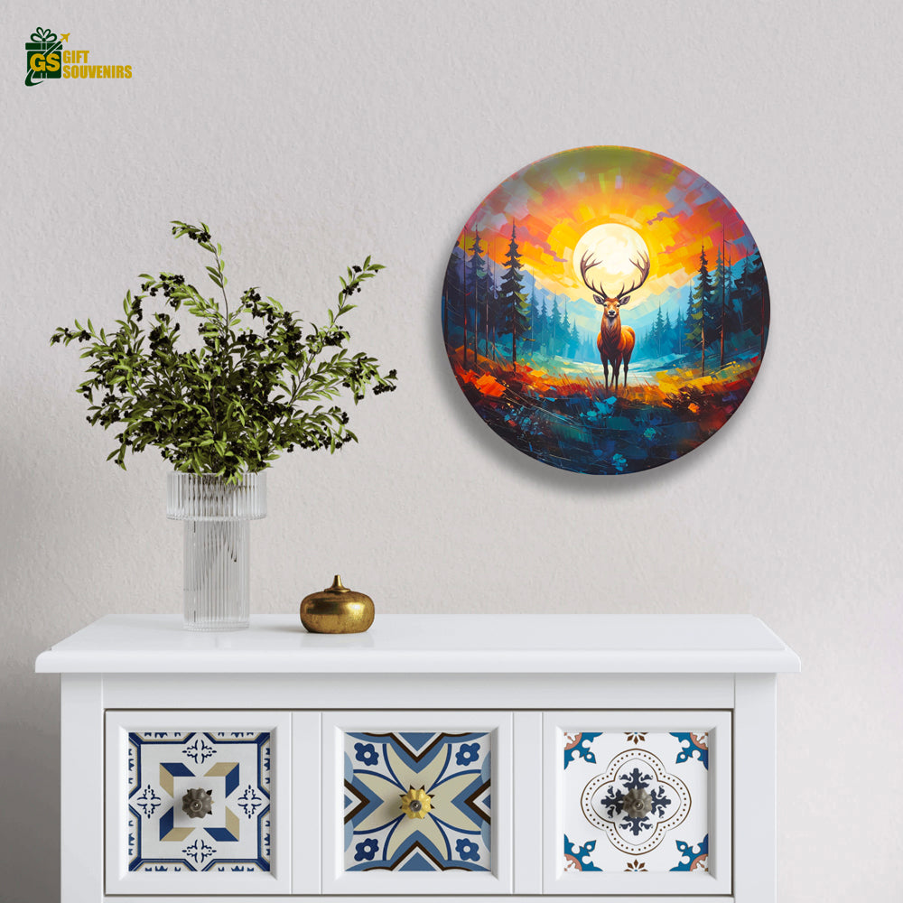 Sunlit deer artwork for modern home decoration