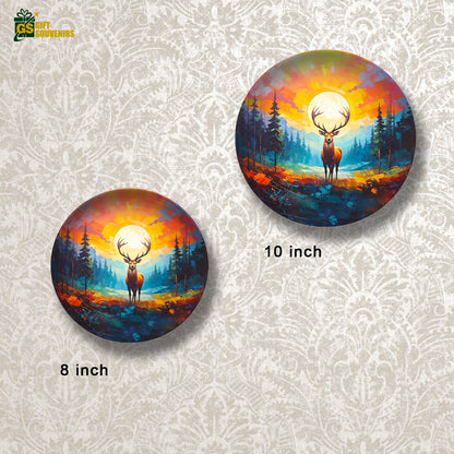 Wildlife wall décor with radiant deer illustration