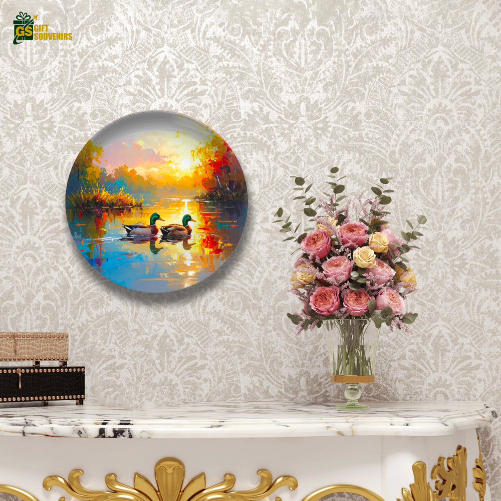 Duck wall plate printed on premium ceramic material