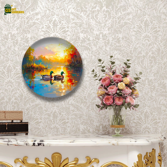 Duck wall plate printed on premium ceramic material