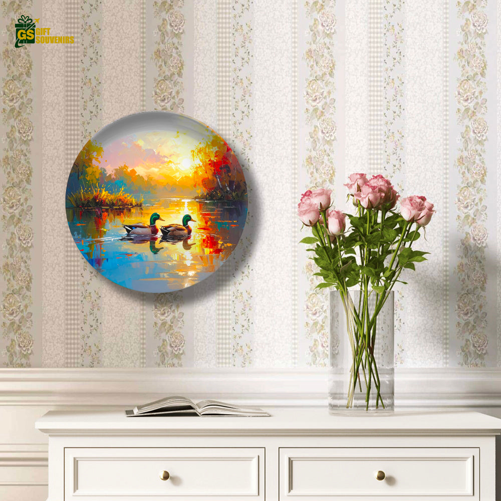 Colorful duck wall art symbolizing harmony and peace