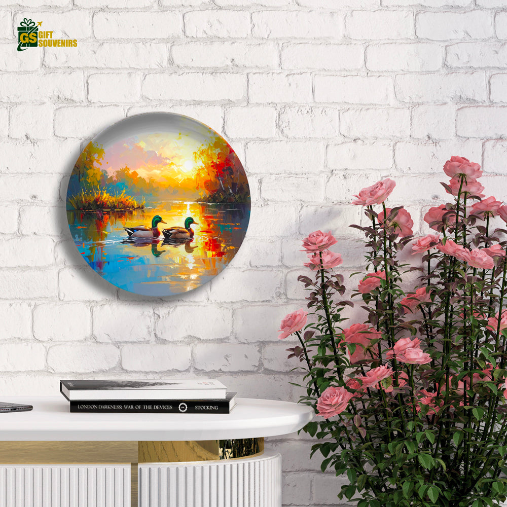 Lake reflection wall plate for elegant home décor