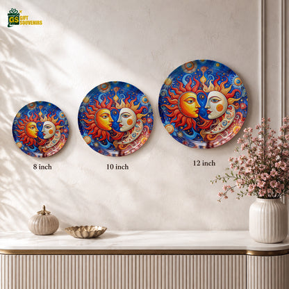 Celestial Union Vaastu ceramic wall plate with vibrant artwork and premium gift box