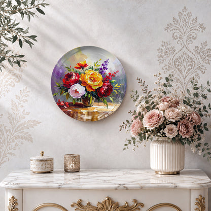 Classic bloom ceramic wall plate souvenir for elegant floral home décor and gifting