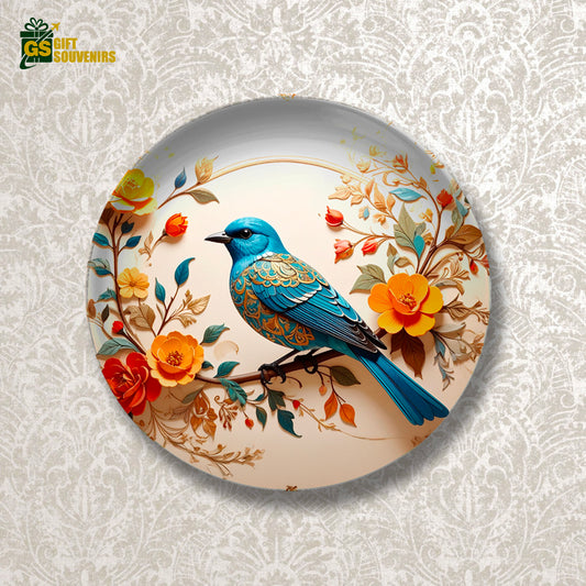 Bluebird Serenity – Nature Inspired Ceramic Wall Plate