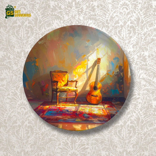 Silent Strings – Artistic Music Room Ceramic Wall Plate
