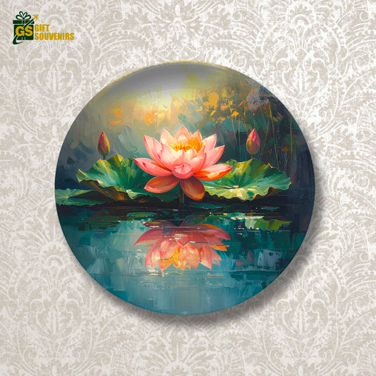 Lotus Calm – Spiritual Bloom Ceramic Wall Plate