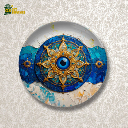 Evil Eye Mandala – Protection & Positive Energy Ceramic Wall Plate