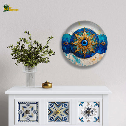Evil Eye Mandala – Protection & Positive Energy Ceramic Wall Plate