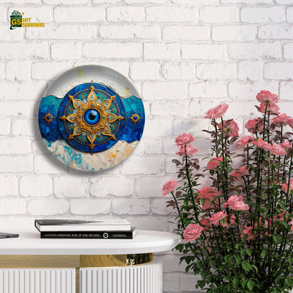 Evil Eye Mandala – Protection & Positive Energy Ceramic Wall Plate
