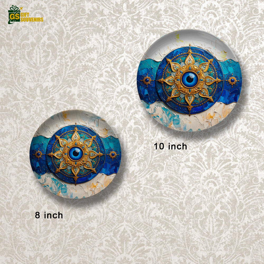 Evil Eye Mandala – Protection & Positive Energy Ceramic Wall Plate