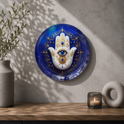 Hamsa Hand of Light Vaastu wall decor plate symbolizing protection, peace and positive energy