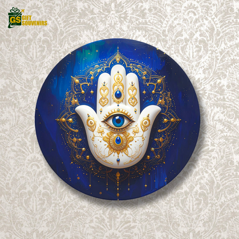 Hamsa Hand of Light – Protection & Peace Ceramic Wall Plate