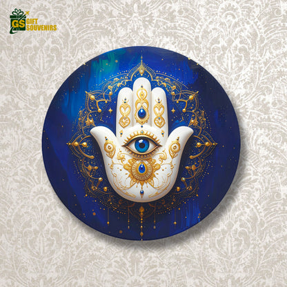 Hamsa Hand of Light – Protection & Peace Ceramic Wall Plate