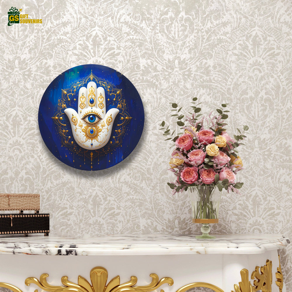 Hamsa Hand of Light – Protection & Peace Ceramic Wall Plate