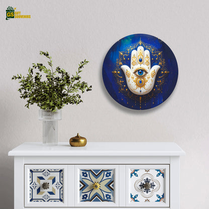 Hamsa Hand of Light – Protection & Peace Ceramic Wall Plate