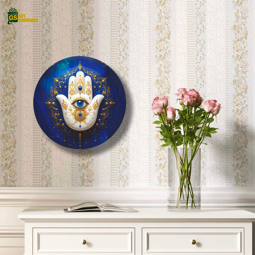 Hamsa Hand of Light – Protection & Peace Ceramic Wall Plate