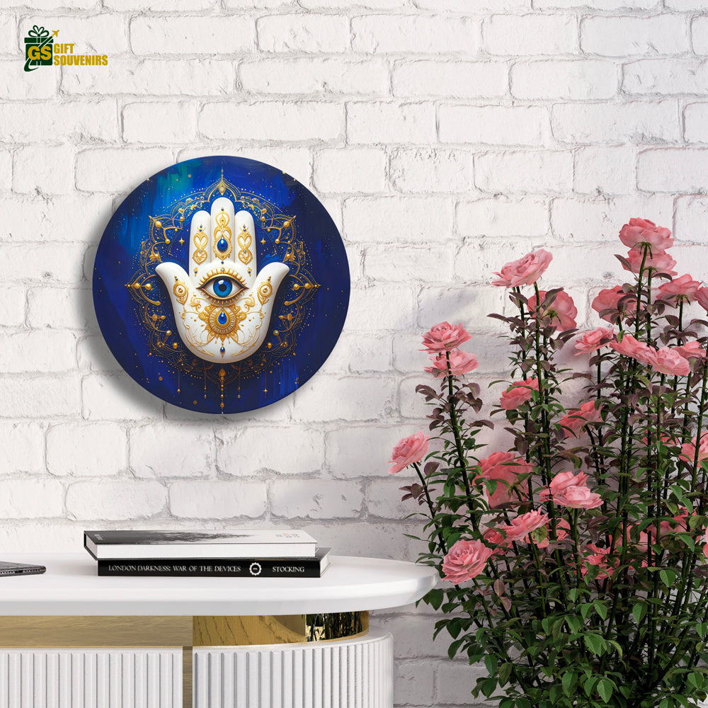 Hamsa Hand of Light – Protection & Peace Ceramic Wall Plate