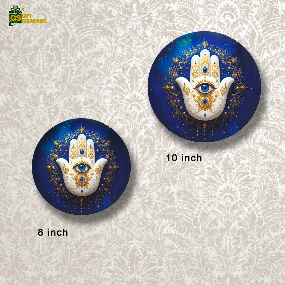 Hamsa Hand of Light – Protection & Peace Ceramic Wall Plate