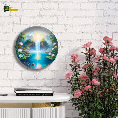 Lotus Falls Sanctuary – Calm & Renewal Ceramic Wall Plate
