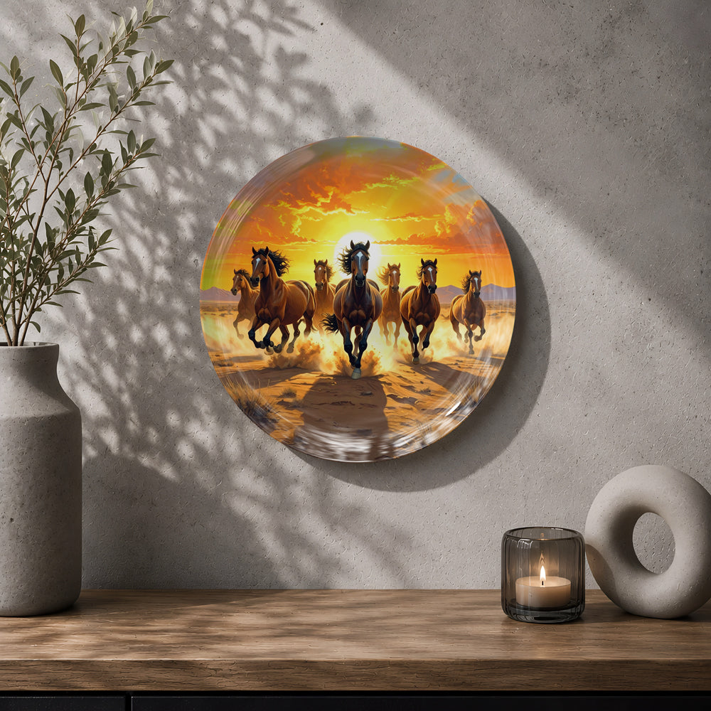 Spirit of the Wild decorative ceramic wall plate symbolizing progress, strength and prosperity