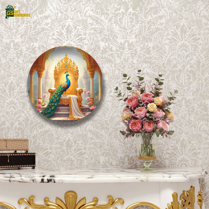 Royal Peacock Majesty – Palace Elegance Ceramic Wall Plate