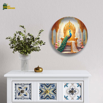 Royal Peacock Majesty – Palace Elegance Ceramic Wall Plate