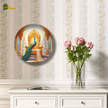 Royal Peacock Majesty – Palace Elegance Ceramic Wall Plate