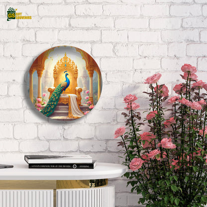 Royal Peacock Majesty – Palace Elegance Ceramic Wall Plate