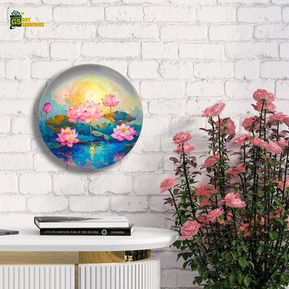 Lotus Radiance – Blooming Serenity Ceramic Wall Plate