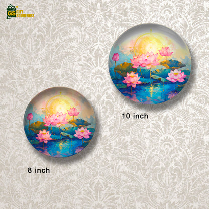 Lotus Radiance – Blooming Serenity Ceramic Wall Plate