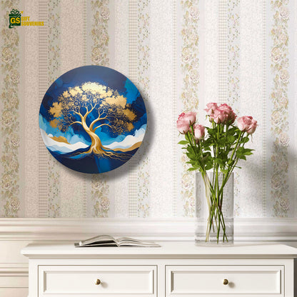 Golden Tree of Life – Luxury Abstract Ceramic Wall Plate
