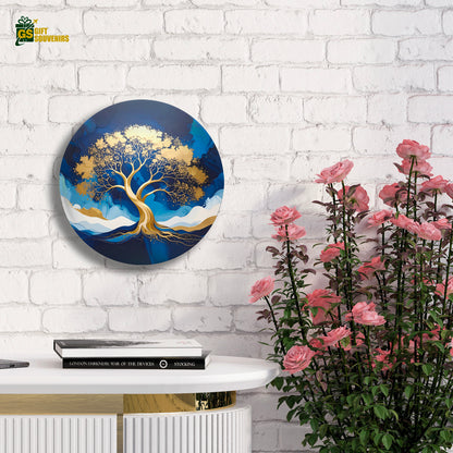 Golden Tree of Life – Luxury Abstract Ceramic Wall Plate